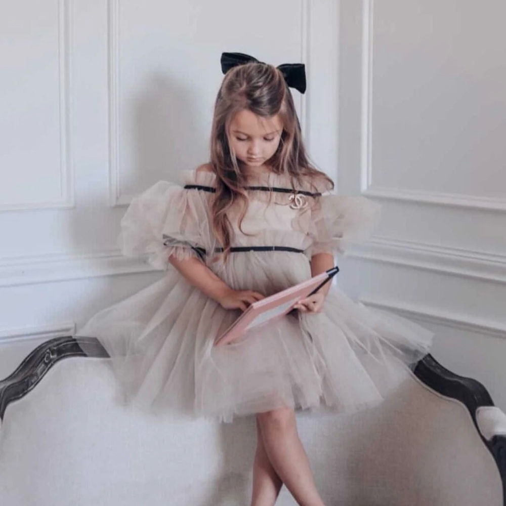 Petite Maison kids Coco caramel tulle dress
